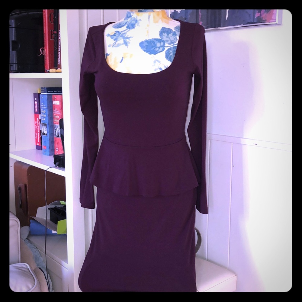 ONTREND PEPLUM Susana Monaco LongSleeve Ponte Dres - Picture 2 of 8